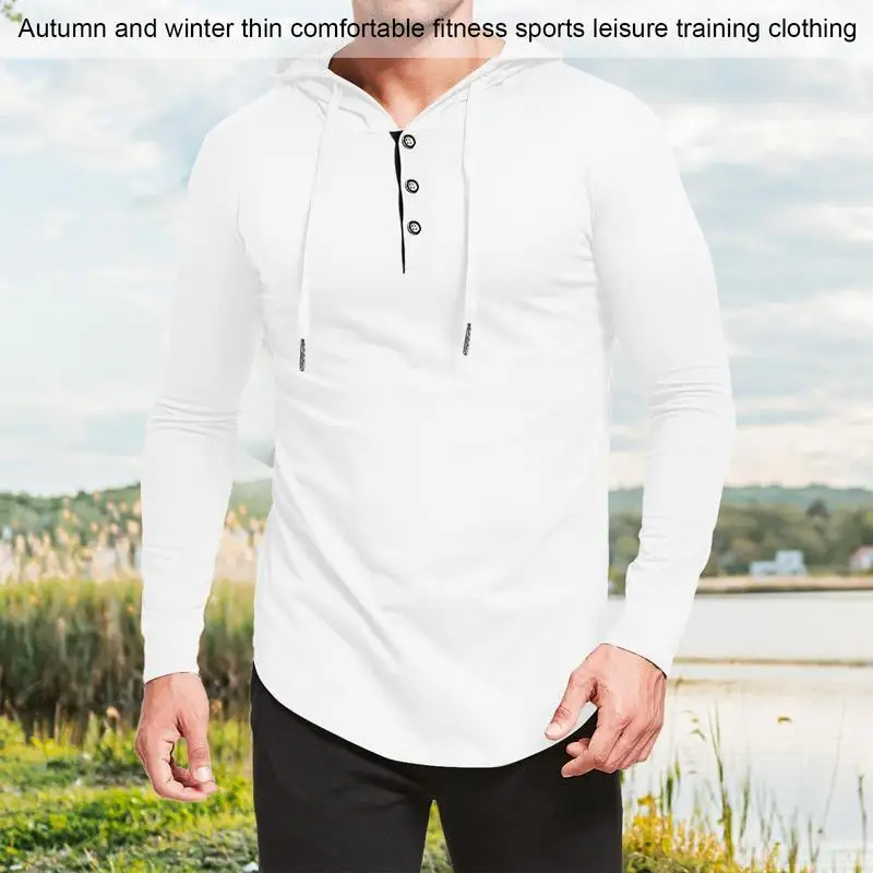 Pánské atletický košile mikina dlouhé rukáv sportovní mikina kosile ležérní celistvý dlouhé rukáv s kapucí košile káča s stahovací mikina