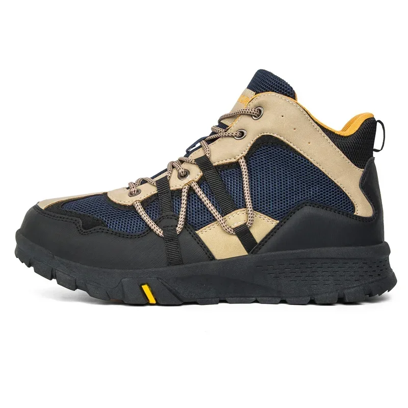 New Autumn Fashion Sneakers Breathable Men's Ankle Boots Outdoors Non- Slip Rubber Men's Hiking Boots Lace-up Casual Men's Shoes sms high quality breathable hiking shoes men outdoors trekking climbing sneakers male non slip tactical camping walking boots