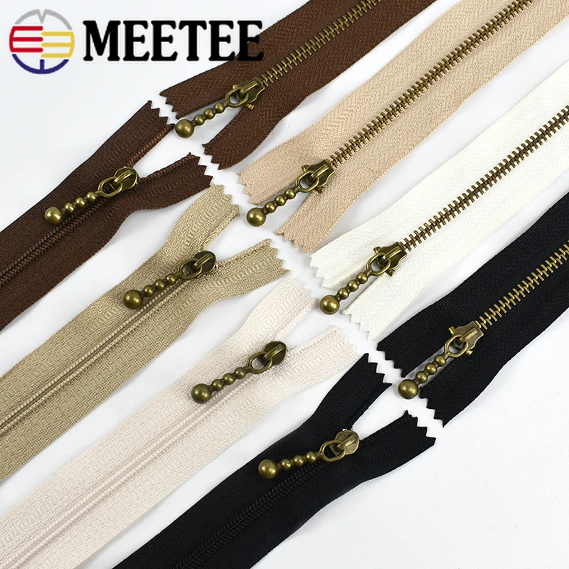 20pcs Meetee 3# Bronze Metal Zippers 15/20/30/40cm Closed-end Auto-lock Zip for Bags Purse Clothing Pocket Sewing Accessories | Дом и сад