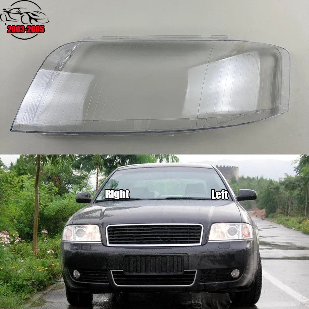 

For Audi A6 C5 2003 2004 2005 Front Headlight Cover Transparent Mask Headlamp Lamp Shell Replace Original Lampshade Plexiglass