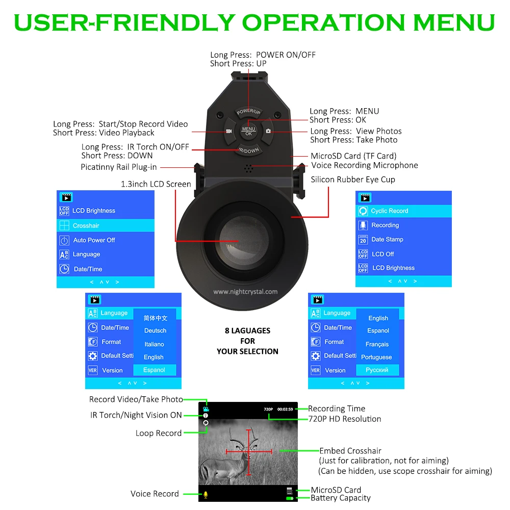 Night Vision Scope Hunting Camera System with DVR hunting trail camera trail camera