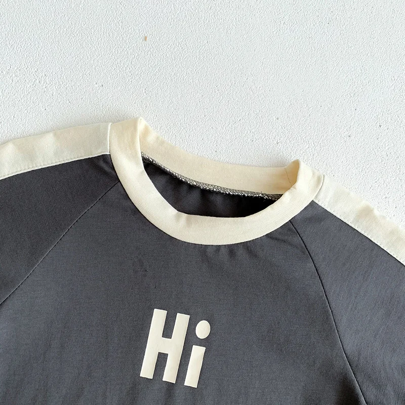 Summer Baby Boy Clothes Set Letter Print Tee and Shorts