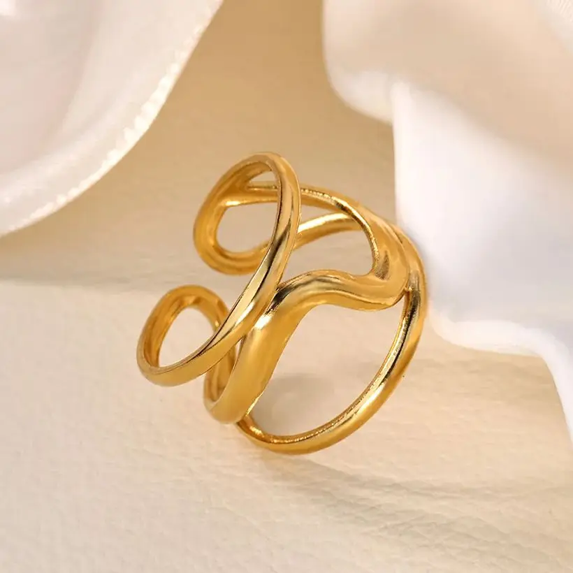 Hollow Irregular Minimalist Rings for Women Wedding Anniversary Gift