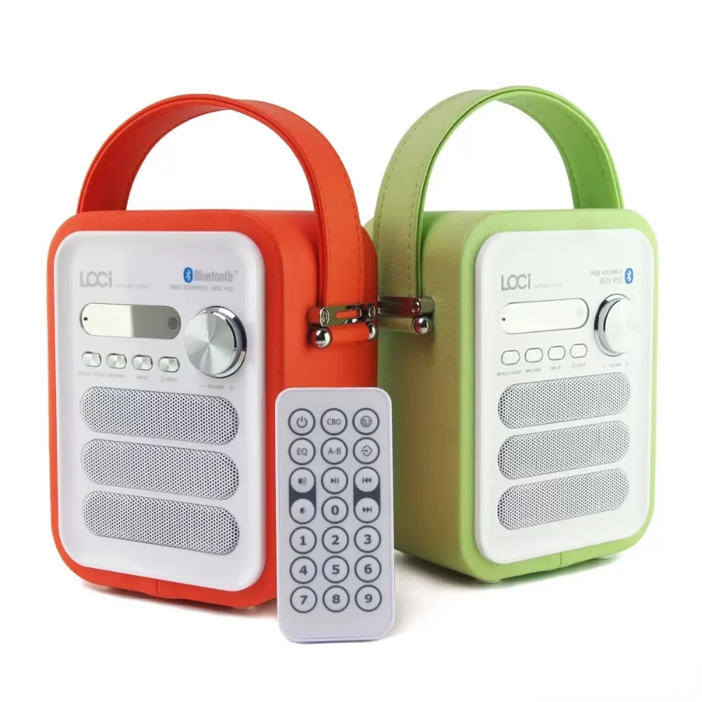 

Multimedia Leather Coated Bluetooth Speaker with FM Radio TF/USB MP3 Player Wood Portable Music Box Subwoofer