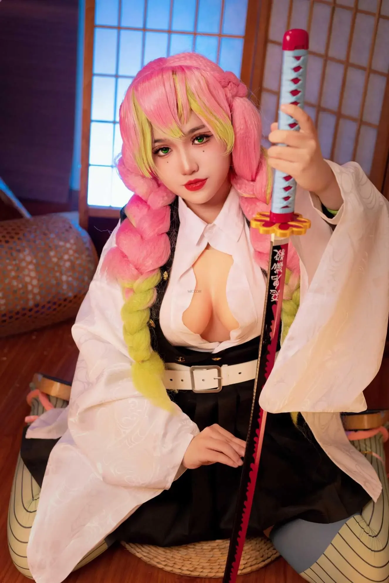 Demon Slayer: Mitsuri Kanroji Cosplay Costume for Women (Unofficial)