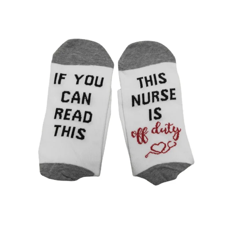 IF YOU CAN READ THIS, THIS NURSE TEACHER IS OFF DUTY - Gift for Men Husband His Funny Socks Cotton Housewarming HBD Present
