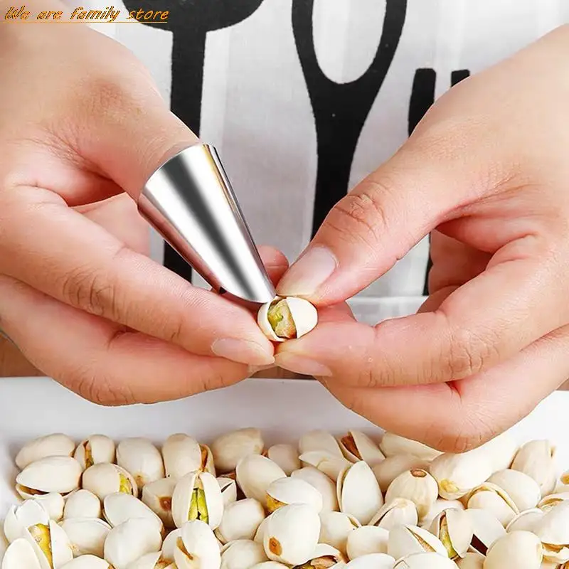 2pcs Stainless Steel Kitchen Cutting Protection Tools Finger Protectors Peanut Sheller Vegetable Nuts Peeling Finger Guard