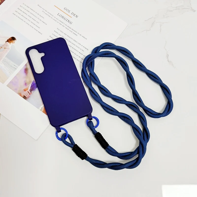Enhanced Shockproof Crossbody Lanyard Case with Candy Soft Cover and Neck Strap