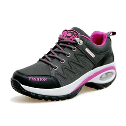 Women's Platform Sneakers for Outdoor and Casual Wear (Dark grey)