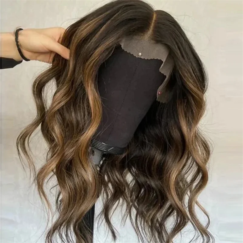 Body Wave Preplucked Ombre Brown 26Inch 5x5 Silk Base Glueless Jewish Human Hair Wig Baby Hair HD Lace European