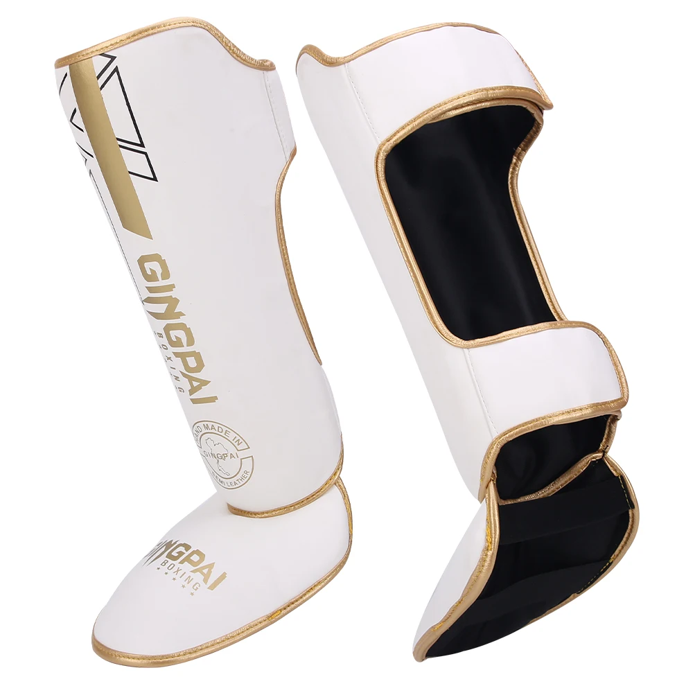 1 Pair MMA Boxing Muay Thai Shin Guards Kickboxing Leg Support Shield Equipment Karate Ankle Foot Protection Ankle Legging