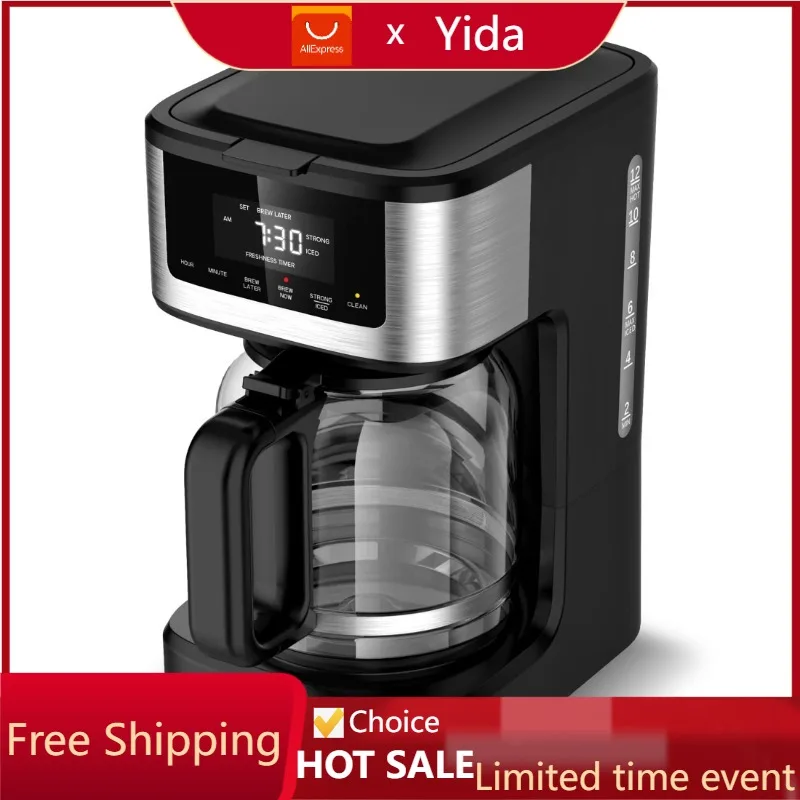 

New Gourmia 12 Cup Programmable Hot & Iced Coffeemaker, Stainless Steel