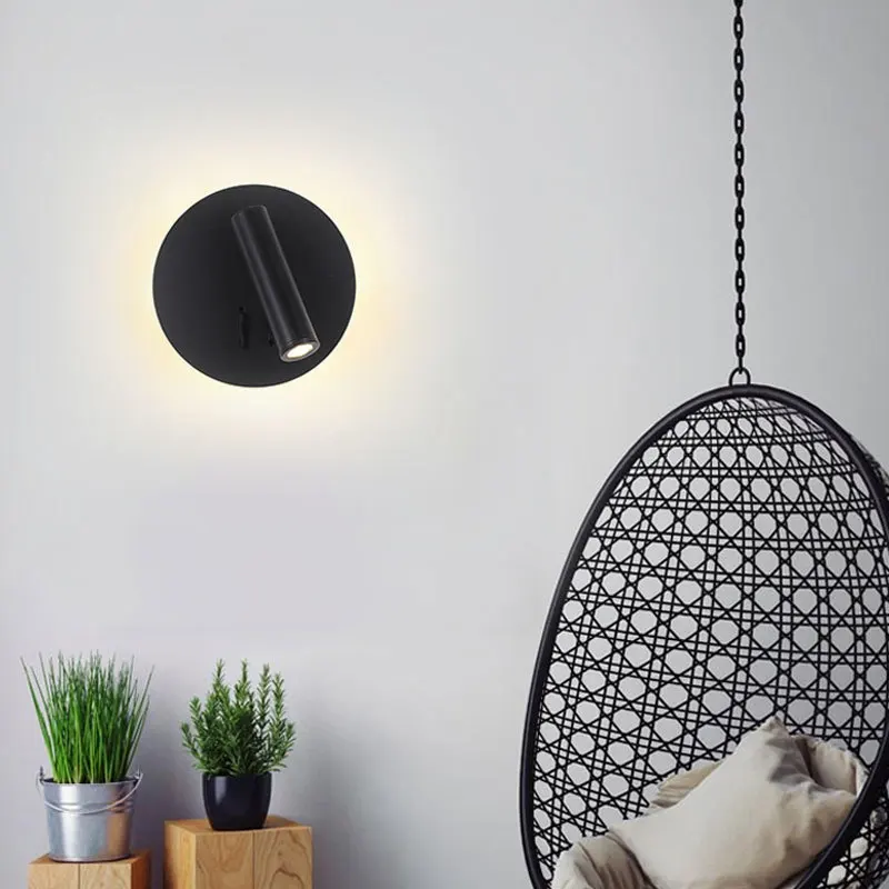 Modern Led Wall Lamp Bedside Bedroom Lighting Fixture Sconce Decoration with Switch Spotlight Reading Study Indoor Decor Light - 6