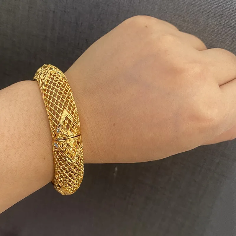 Gold Color Bracelets Ethiopian Middle East Dubai Bangles for Women Wedding Jewelry African Gifts 1pcs bangle bracelet