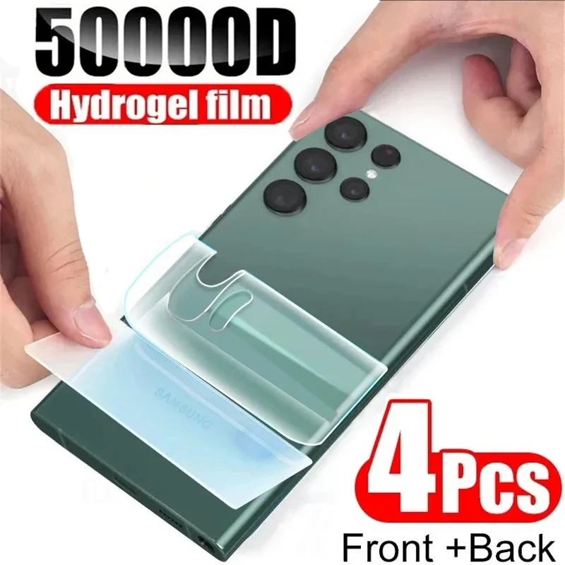 

4PCS Hydrogel Film for Samsung S20 S22 S21 S23 Ultra S10 S9 S8 Plus FE Back Screen Protectors for Samsung Note 20 10 9 8 Plus