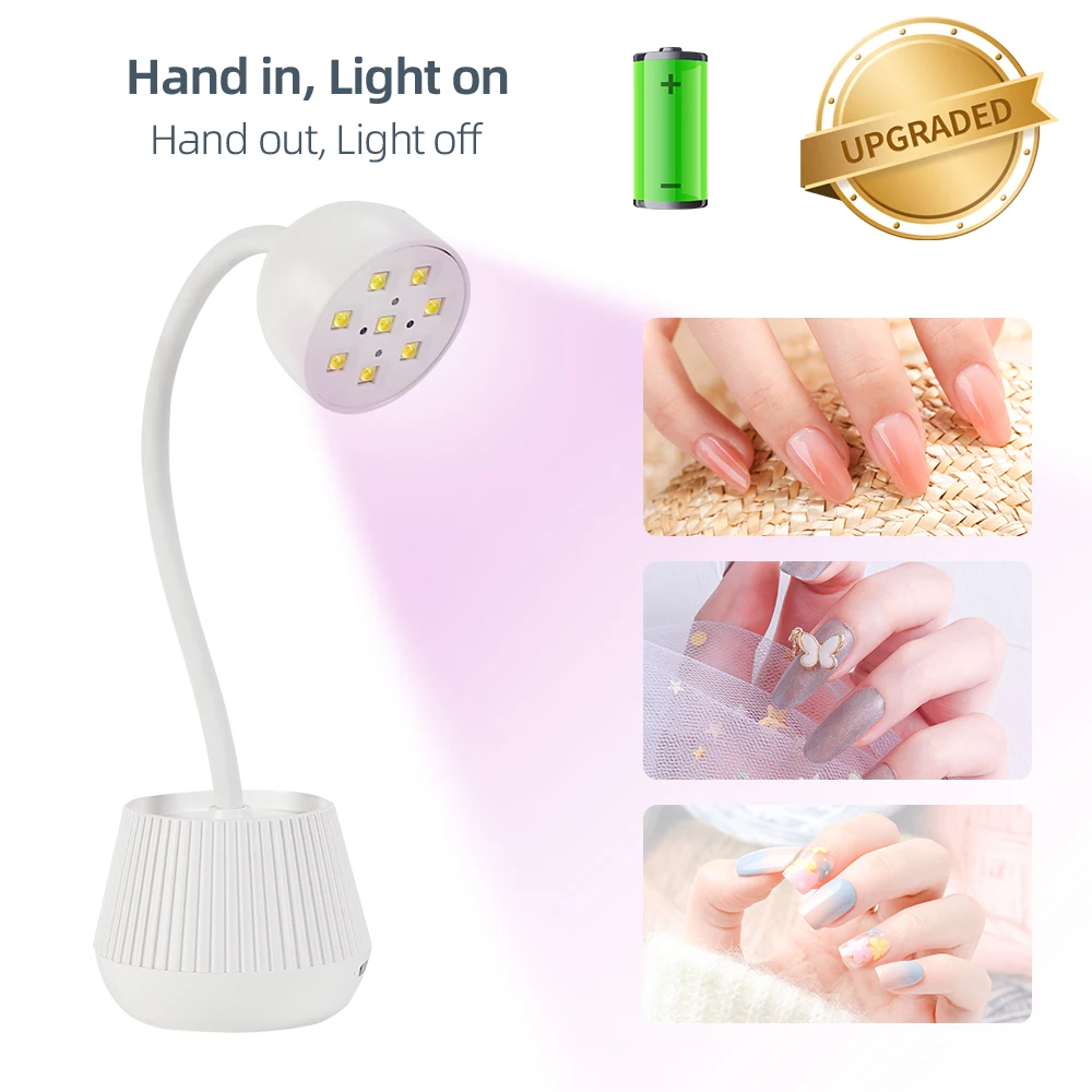S6058d02bfad34a56813e5ef2ea069badL Mini Nail LED Lamp 24W Nail Dryer False Nail Manicure Polish Glue Fast Drying UV Light Nail Lamp 360° Bendable Table Lamp Design