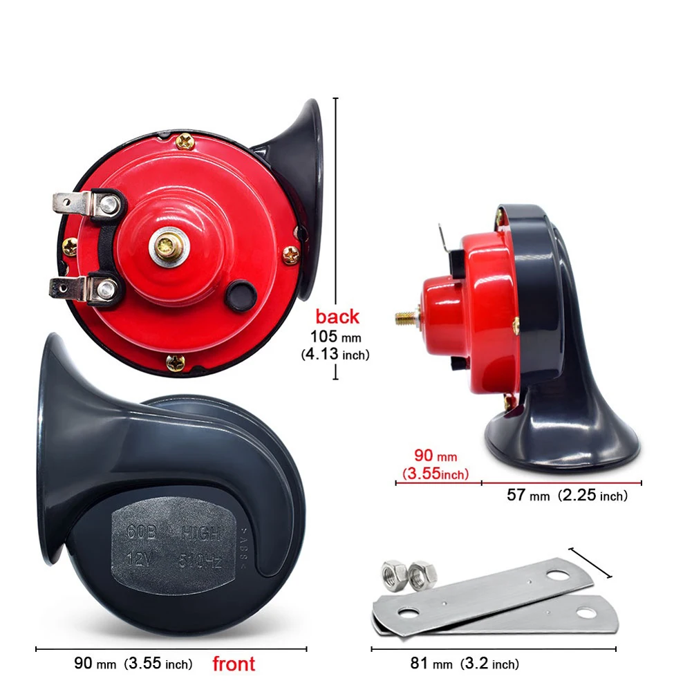 범용 슈퍼 시끄러운 자동차 경적, 자동차 라우드 스피커, 12V, 300DB 방수, 기차 경적, 오토바이 트럭 보트 전기 달팽이
