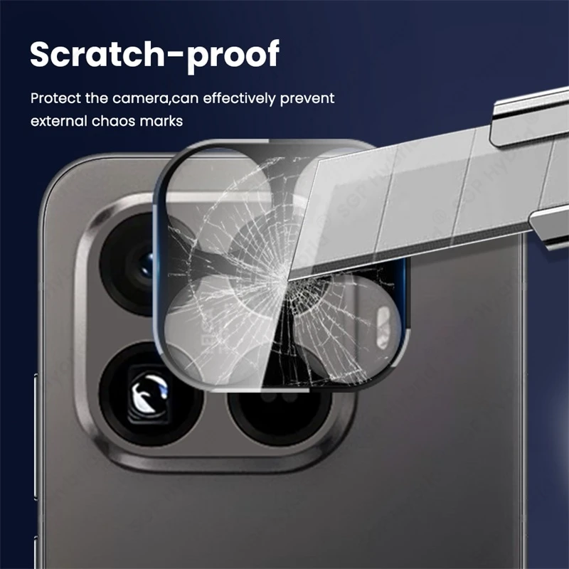 Black 3D Tempered Glass Curved Camera Lens Protectors (3-Pack)