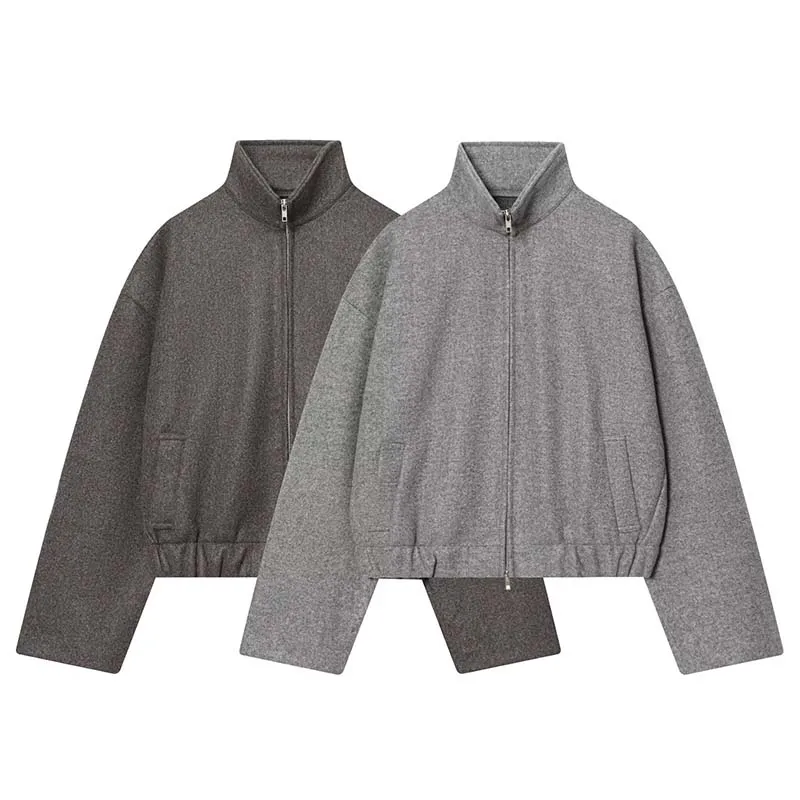 2025 Women Jacket Fashion With Zipper Short Coats Casual Loose High Street Bomber Jackets For Women Long Sleeve New Outerwear