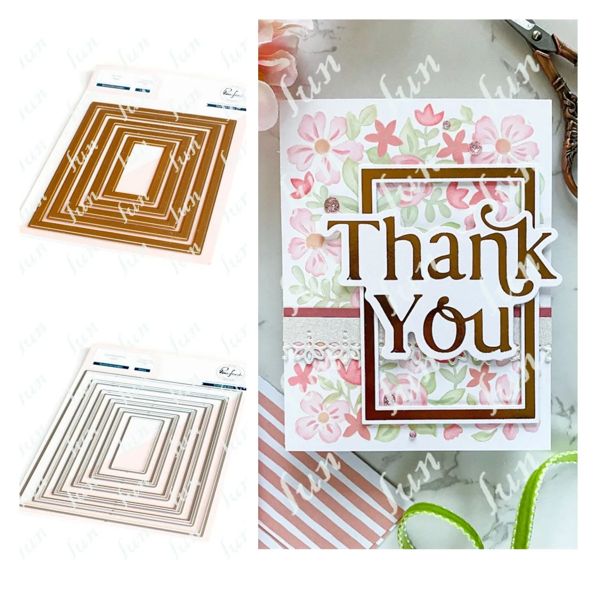 

Hot Foil Plates and Cutting Dies Sets Stencil for Diy Scrapbooking Decoration Embossing Paper Cards Nested Rectangle Cutting Die