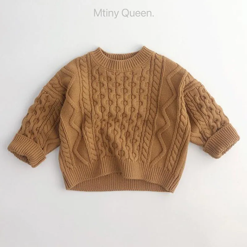 Baby Solid Pullover Tops Kids Pullover Sweaters Korean Style Children Clothing Autumn Spring Baby Boys Girls Pullover Sweater