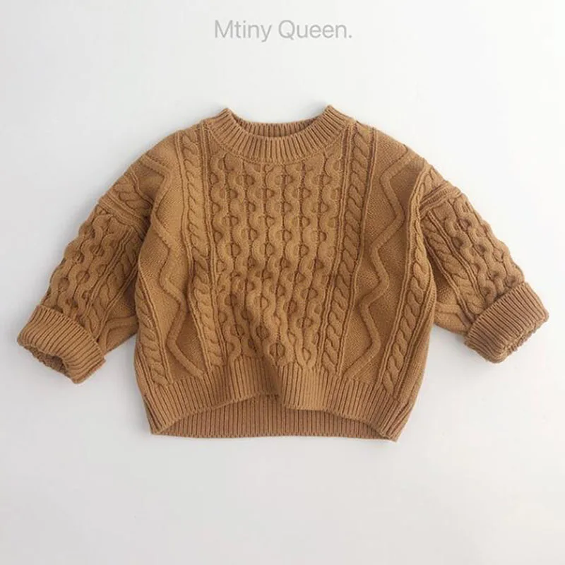 Baby Solid Pullover Tops Kids Pullover Sweaters Korean Style Children Clothing Autumn Spring Baby Boys Girls Sweater
