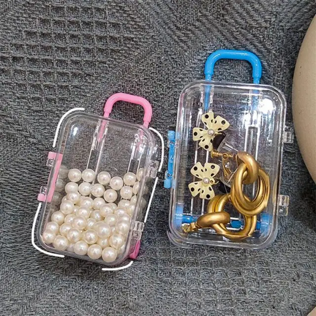 Mini Kocsi Tok Átlátszó Bőrönd -Ékszer -Tároló Nyakláncok Doboz Stílus Tároló Ajándékokhoz - Image 4