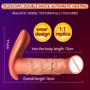 Wireless Remote Wearable Dildo Telescopic Vibrator Vaginal G spot Thrusting Sex Climax Clitoris Stimulation Adult Toy Products 6
