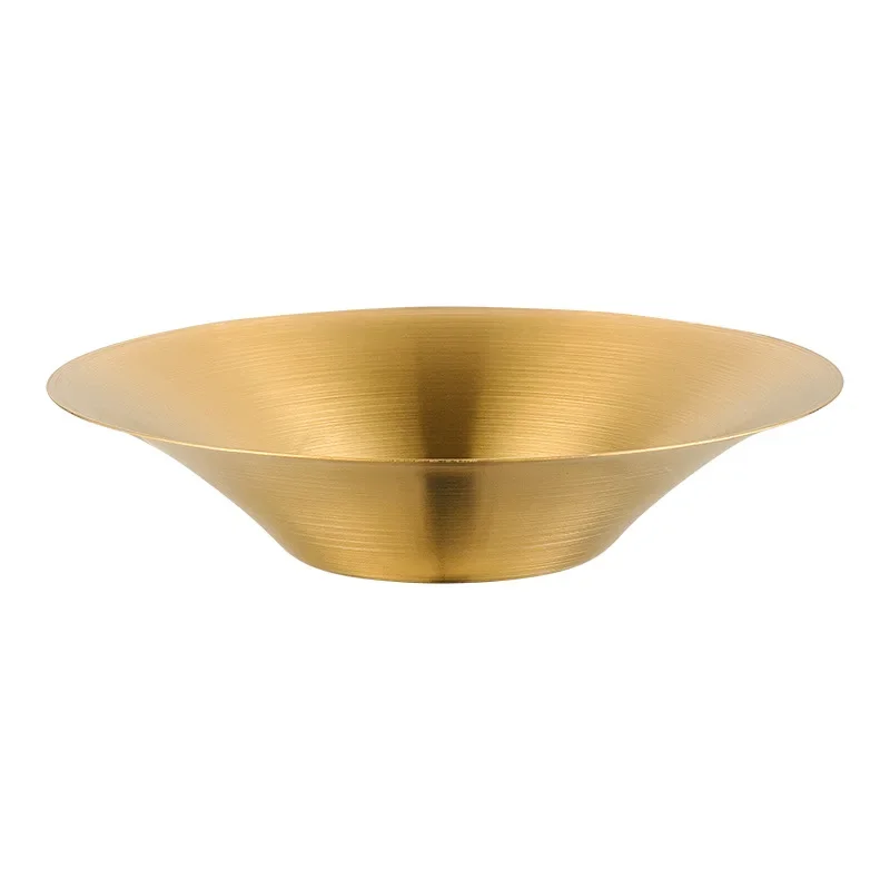 Stainless steel pasta plate, cold noodle bowl, golden and Silver soup bowl, Western food household plate
