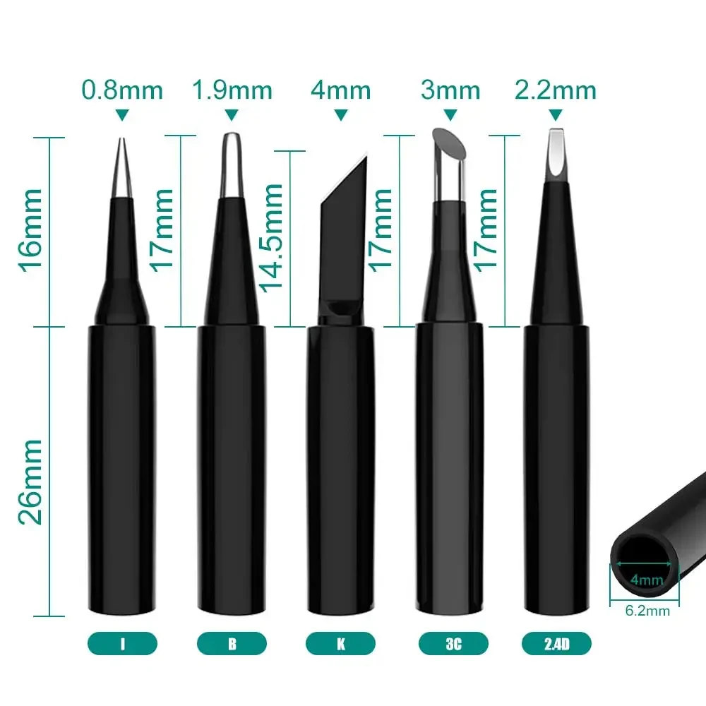 5-Piece Pure Copper Soldering Iron Tip Set
