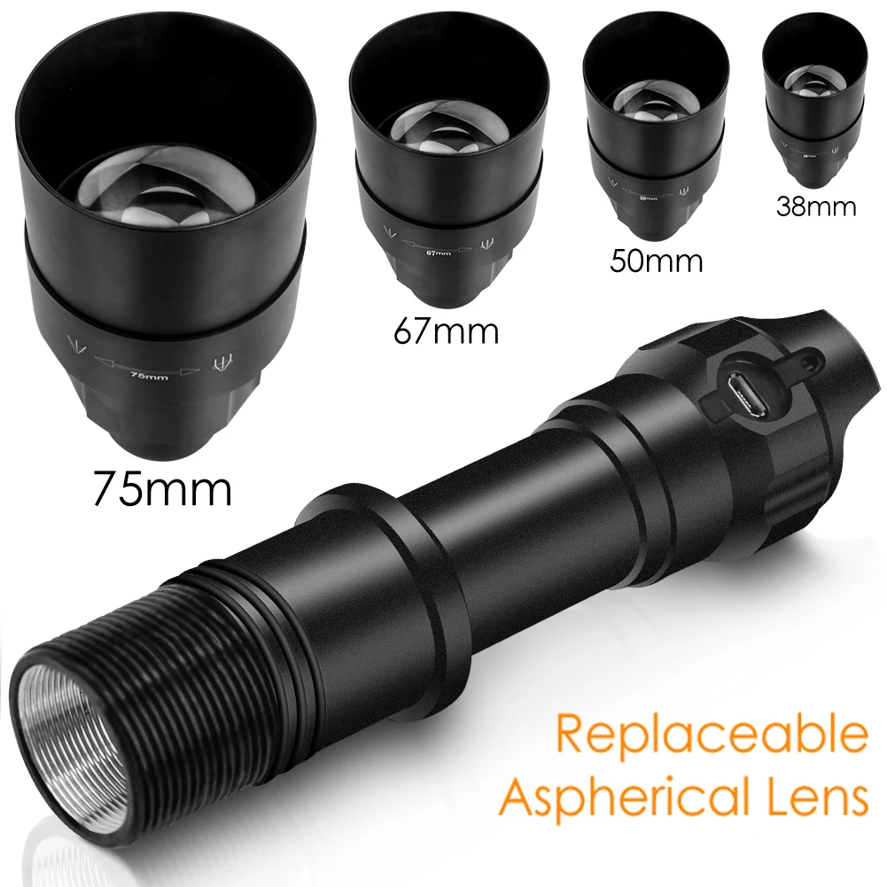 

UniqueFire 1605 T38 T50 T67 T75 Зеленый Красный Белый светодиодный фонарь для охоты кемпинга фонарик с USB Перезаряжаемый диммер переключатель лампа