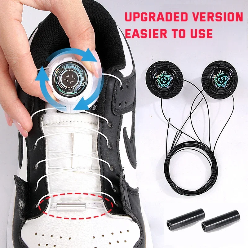 

1Pair New Elastic Laces Sneakers Automatic Shoelaces Without Ties Easy Fit Swivel Buckle Adults Kids Lazy No Tie Shoe Laces