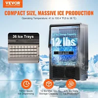 Commercial Ice Maker Machine  70lbs/24H Ice Maker Machine, 36 Ice Cubes in 12-15 Minutes 2