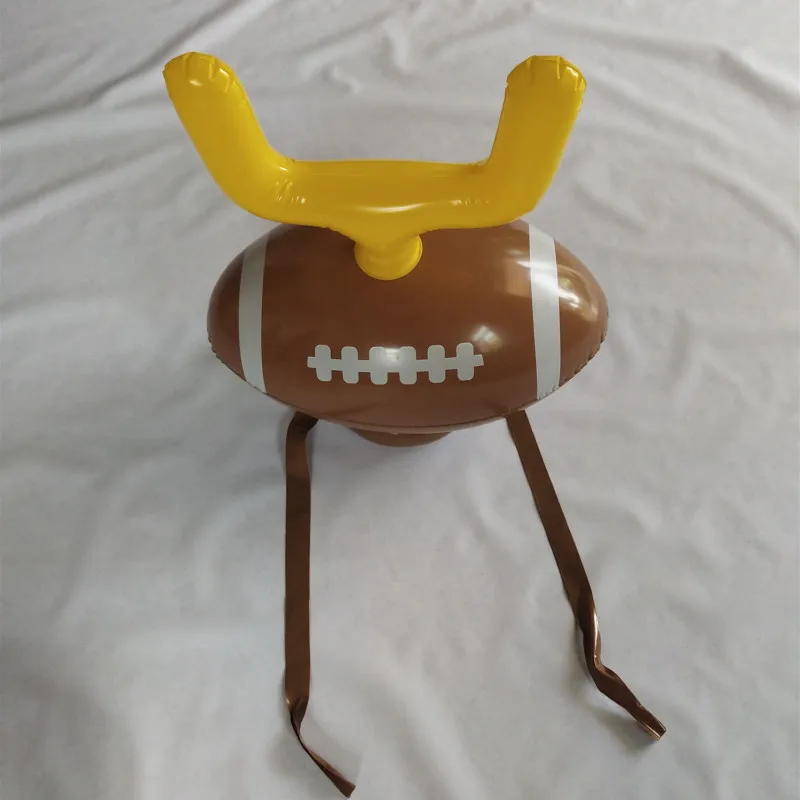 1pc brown Inflatable Ring Children's Game Throwing Rings Parent Child Interactive Entertainment Football Cap Top Toy Large