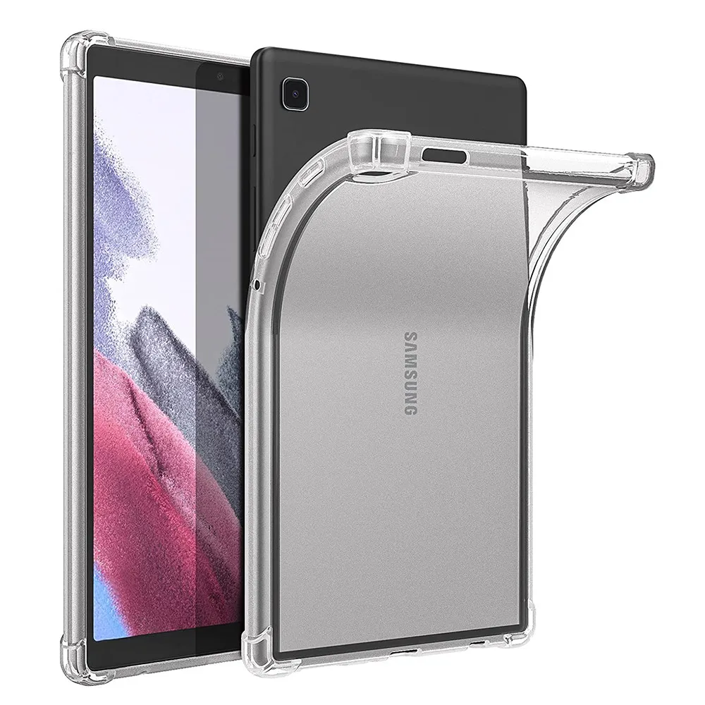 Shockproof Silicone Flexible Clear Tablet Case with Transparent Back Cover
