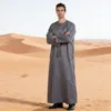Thawb Maxi Muslim Dubai Long Abaya Middle East Men Eid Ramadan Thobe Long Sleeves Saudi Arabian Islamic Solid Robe Kaftan Dress