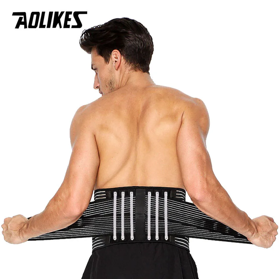 

AOLIKES 1PCS Lumbar Support Waist Pain Back Injury Supporting Brace For Fitness Weightlifting Belts Sports Safety Corrector