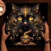 Gold Witchcraft Cat Altar Cloth Tarot Tablecloth For Spread Tarot Reading Cover Starry Sky Divination Tarot Mat Altar Decor Pad 1