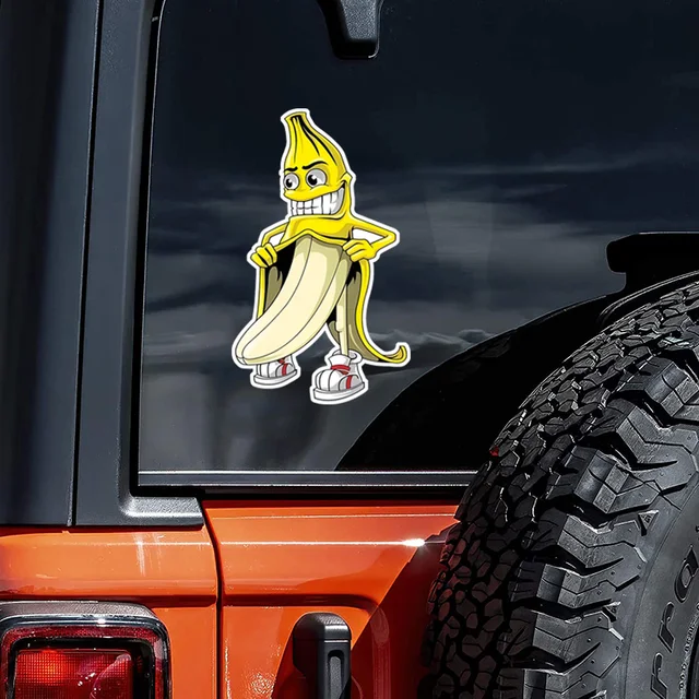 Funny Banana Flasher Peelable Stickers Vinyl Car Sticker Bumper Window Waterproof Decal