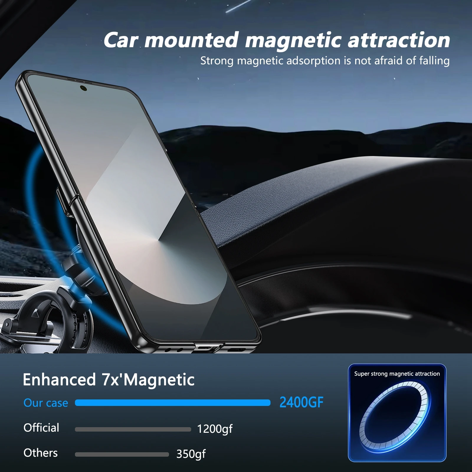Luxury Electroplating Phone Case with Magnetic Metal Holder and Tempered Film Protection