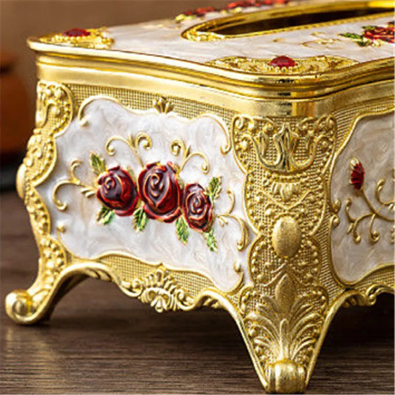 Home living room, office, tissue storage box, Toothpick box, European light luxury pressing toothpick container, tissue box set 5