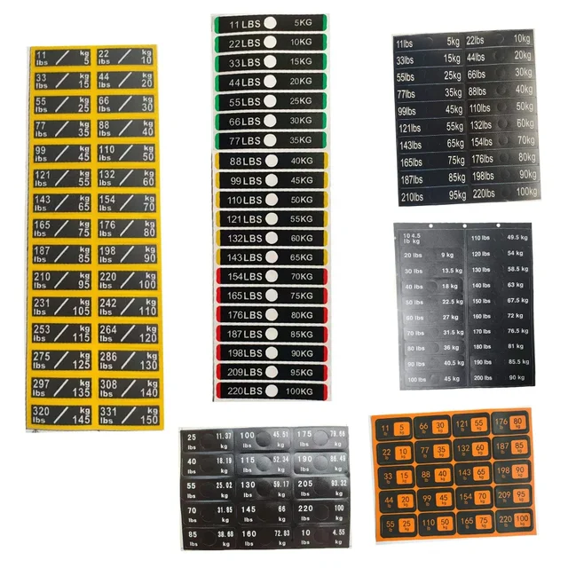 Weight Stickers Self Adhesive Weight Stack Labels Number Stickers Fitness Equipment Accessory For Gym Workout Training Accessory