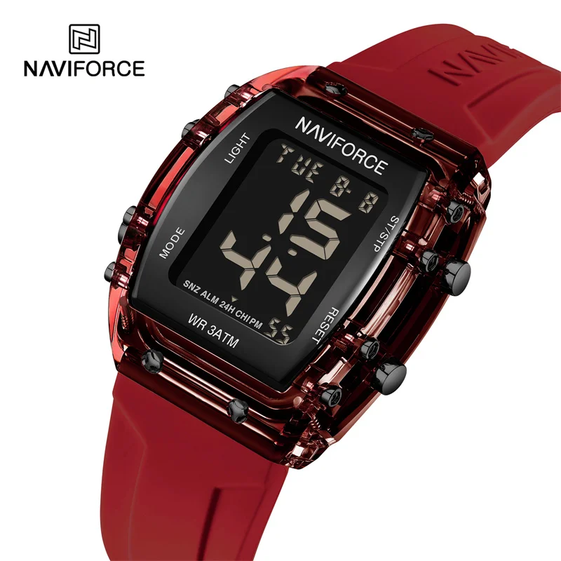 NAVIFORCE Fashion Watches for Women Waterproof Electronic Square Wristwatch Sports Digital Led Luminous Clock Relogio Feminino