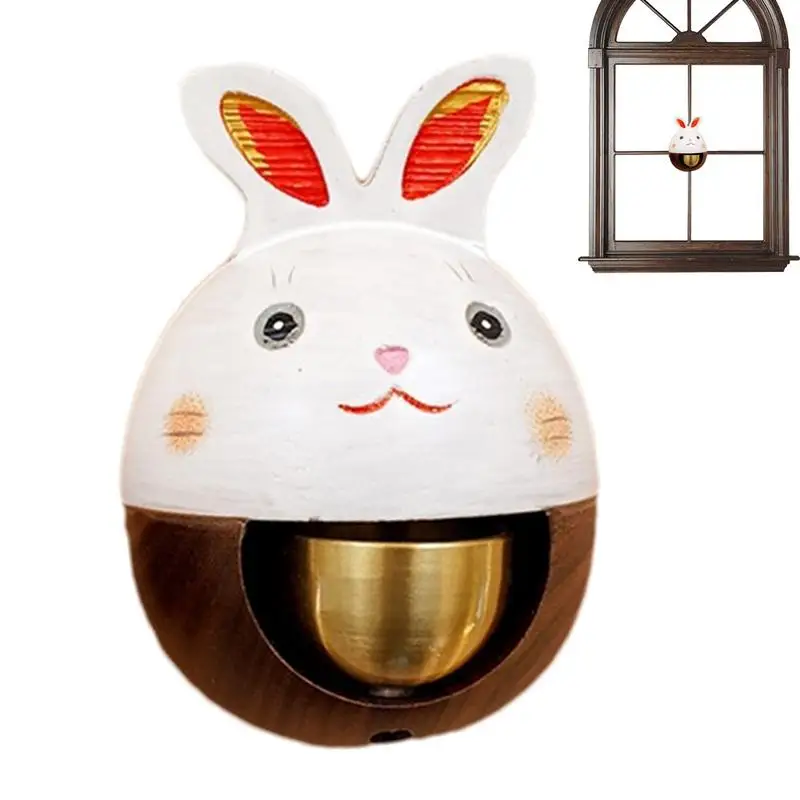

Bell For Door Opening Wooden Rabbit-Shaped Magnetic Door Knocker Decorative Door Knocker Interesting Japanese Style Door Knocker