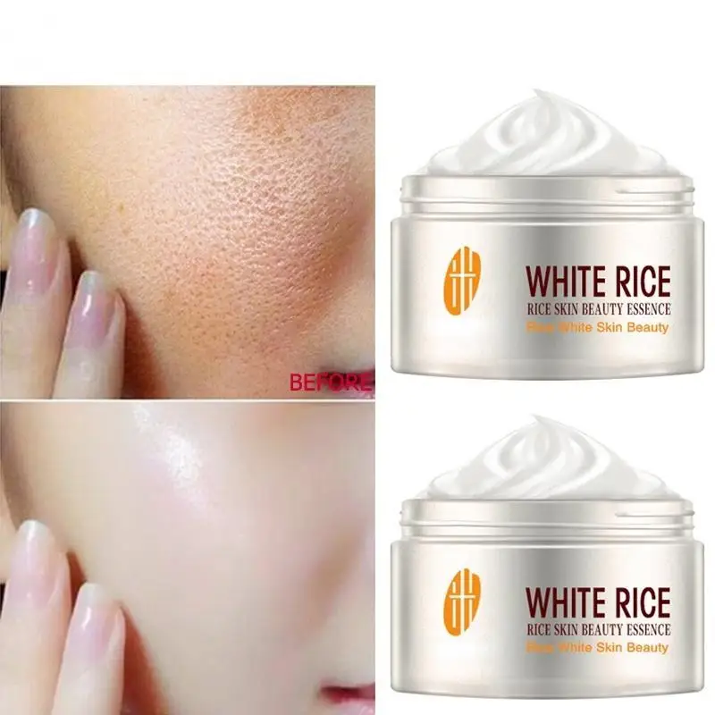 White Rice Whitening Cream Anti Aging Remove Wrinkles Nourishing Moisturizing Facial Cream Face Care 60pcs bioaqua rice raw pulp sleeping facial masks whitening face mask anti wrinkle anti aging moisturizing collagen face masks