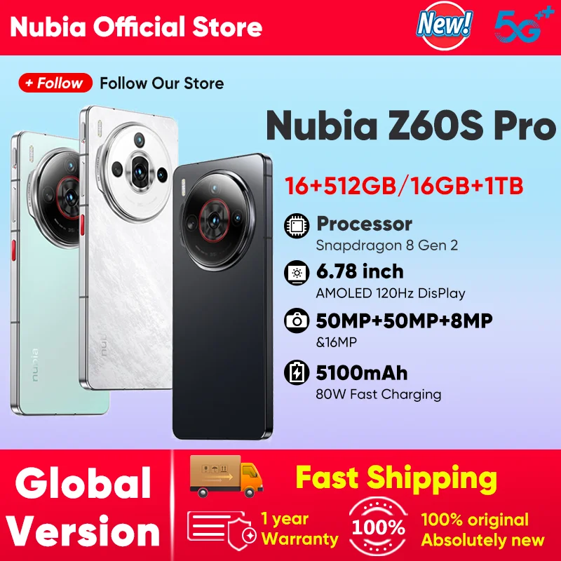 Nubia Z60S Pro Global Version 5G Smartphone Snapdragon 8 Gen