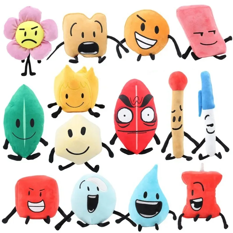 Game Battle for Dream Island Plush Doll Toy BFDI Number Four Ten Fourteen Stuffed Figure Flower Leafy Firey Woody Jelly Kid Gift