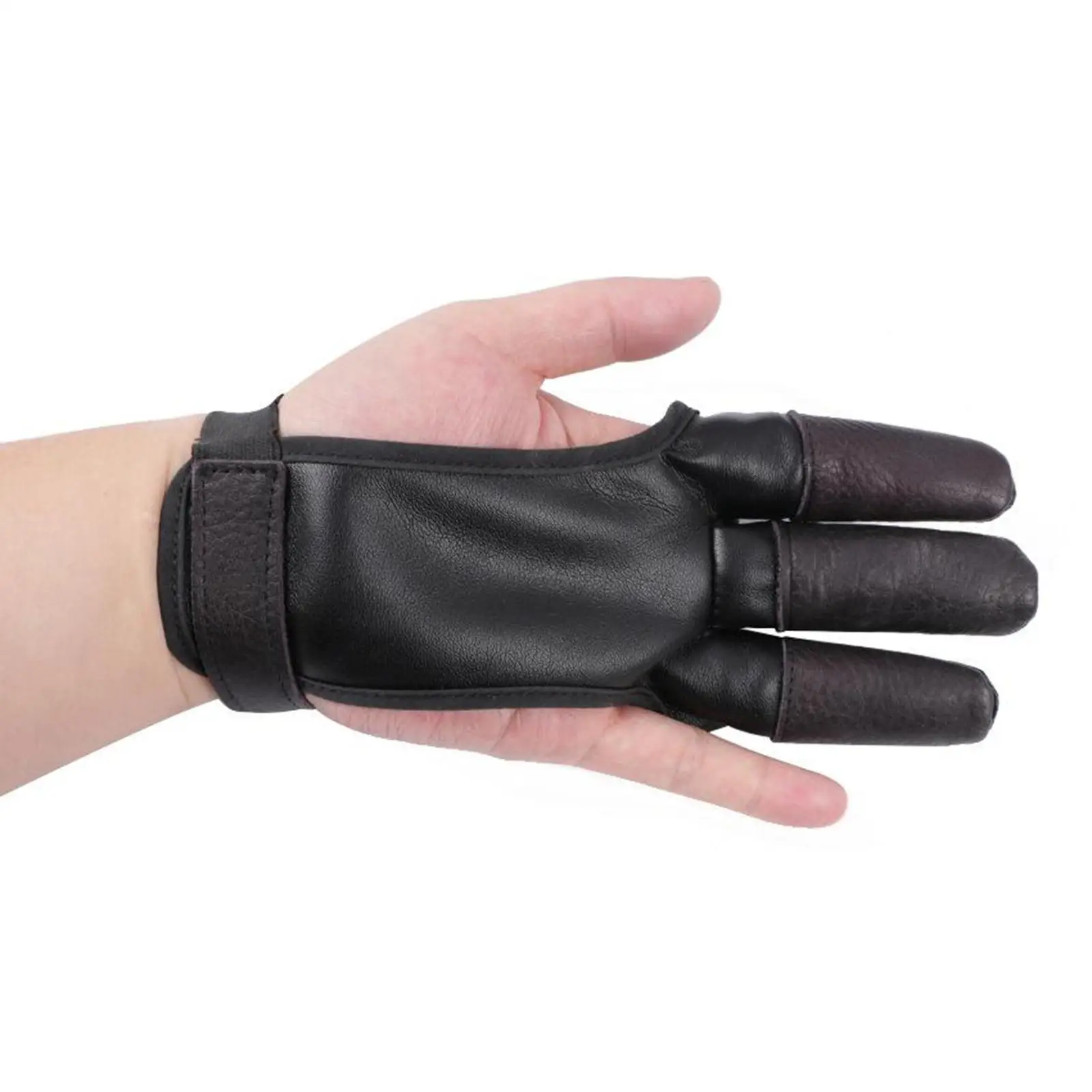 Leather Archery Gloves 3-Finger Shooting Fingers Tab Guard Accessories