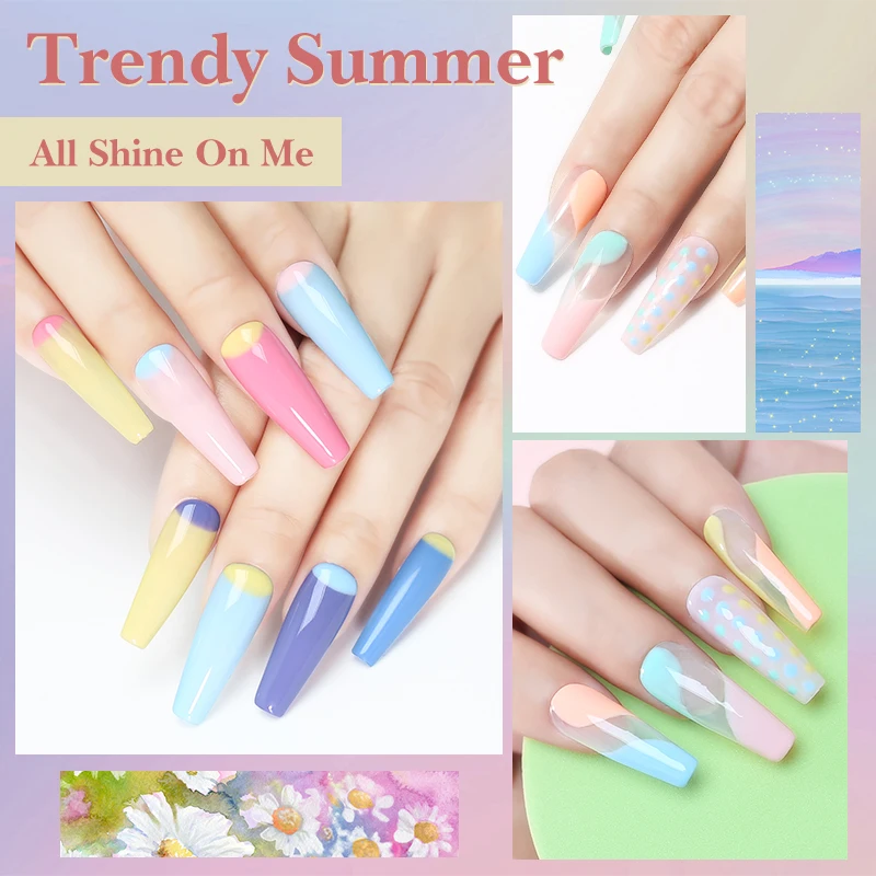 Cloubeaute UV LED 젤 바니시, 네일 아트 젤, 네일 광택제, 퓨어 네일 컬러, 선물 세트 키트, 8ml, 세트당 6 개