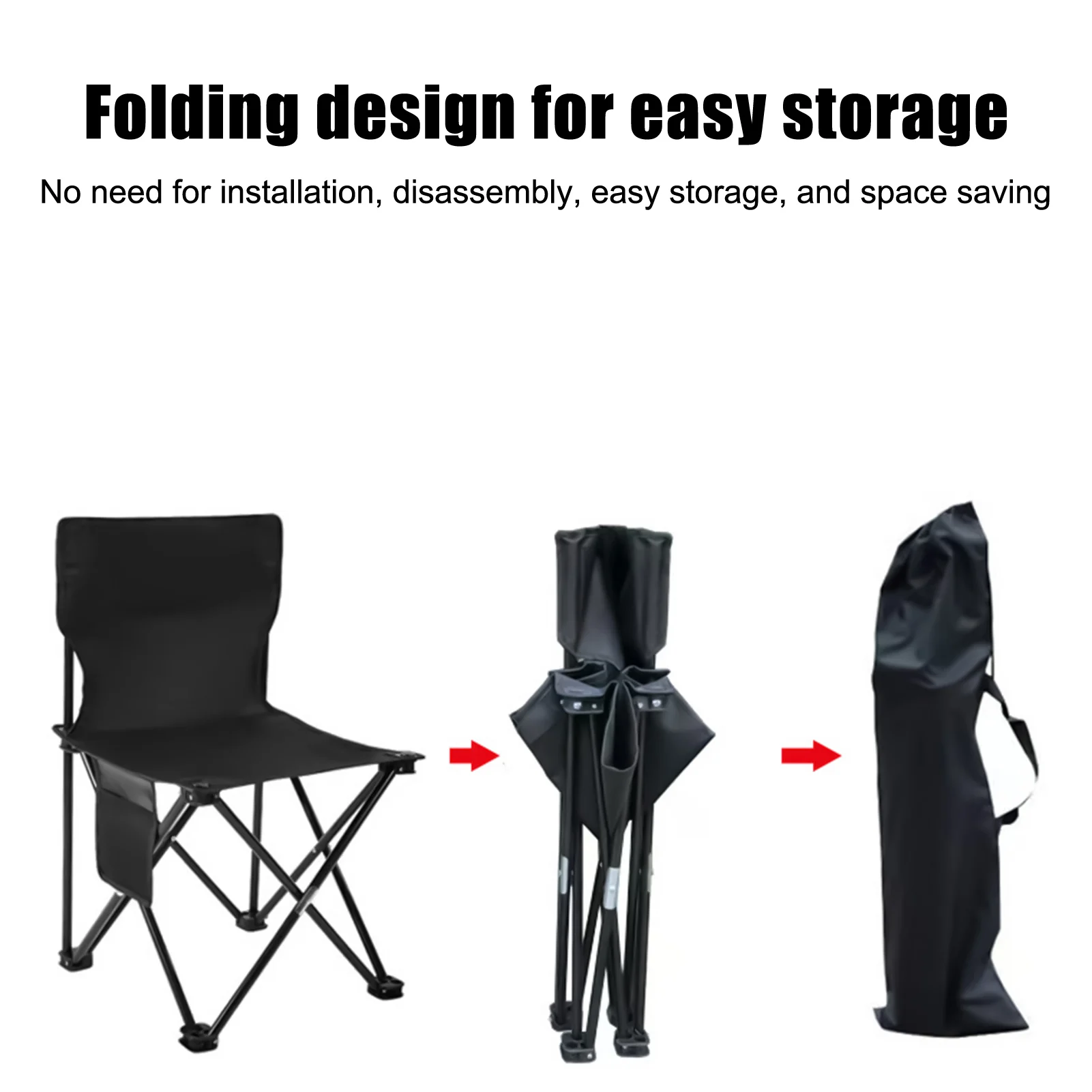 Foldable Camping Chairs with Strong Bearing Capacity and Hi-density Nylon Oxford Suitable for Travel Beach Sports 5